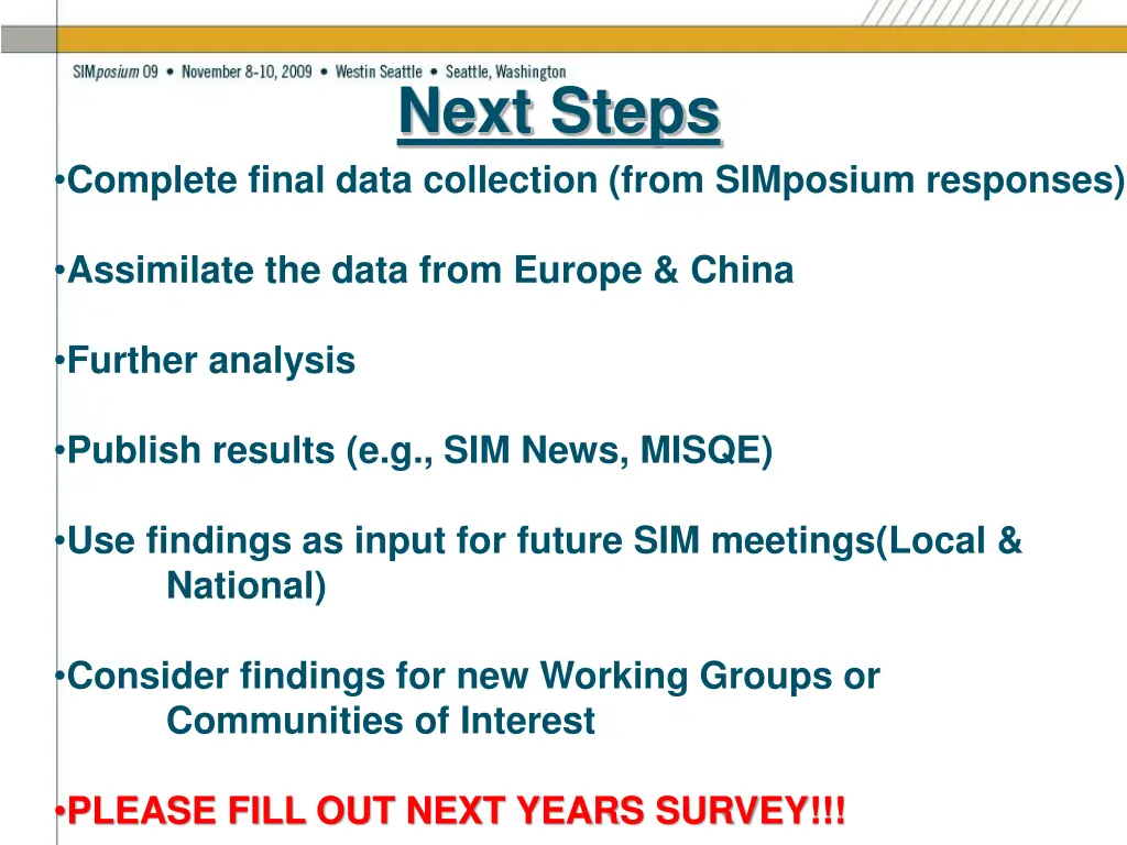 next steps