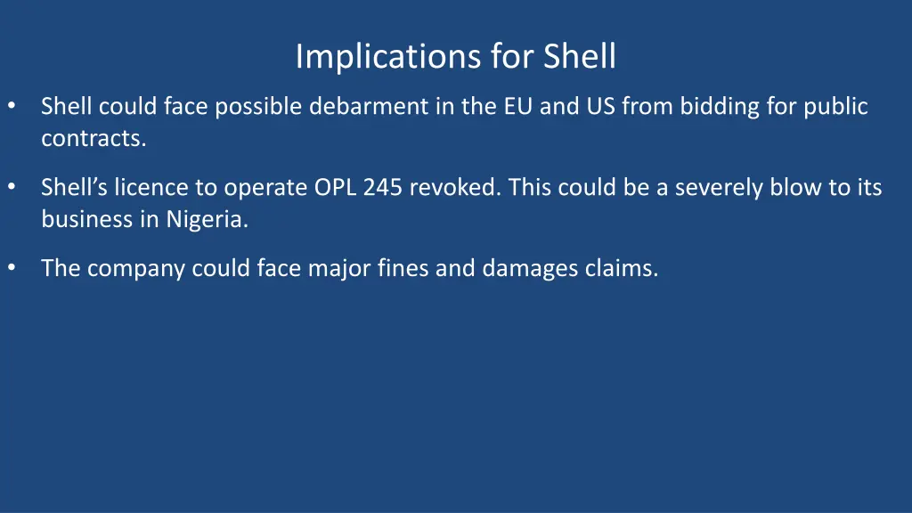 implications for shell
