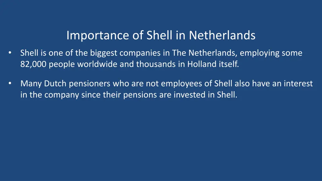 importance of shell in netherlands