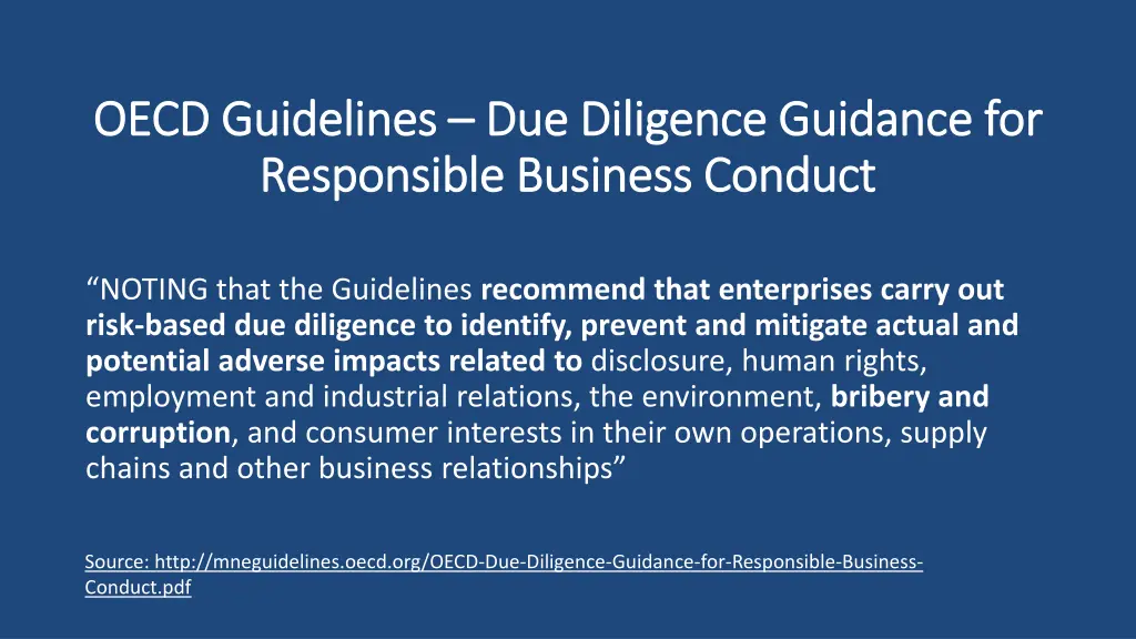 oecd guidelines oecd guidelines due diligence