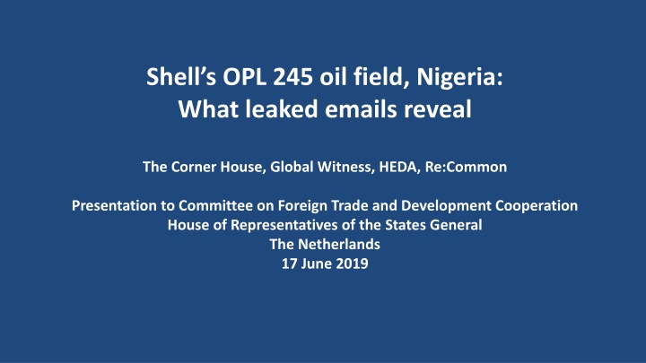 shell s opl 245 oil field nigeria what leaked