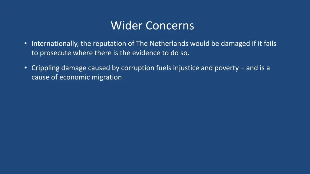 wider concerns