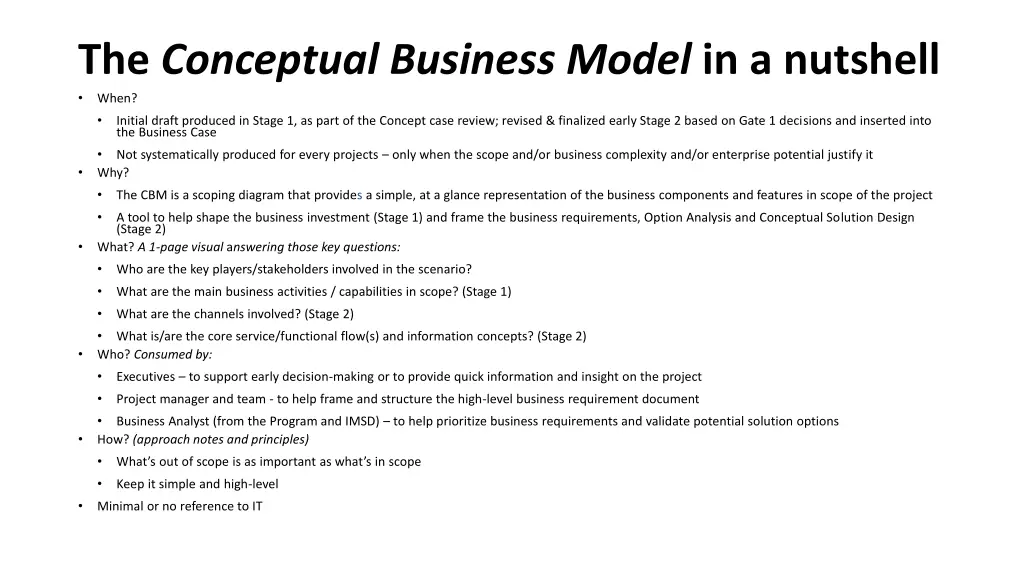 the conceptual business model in a nutshell when