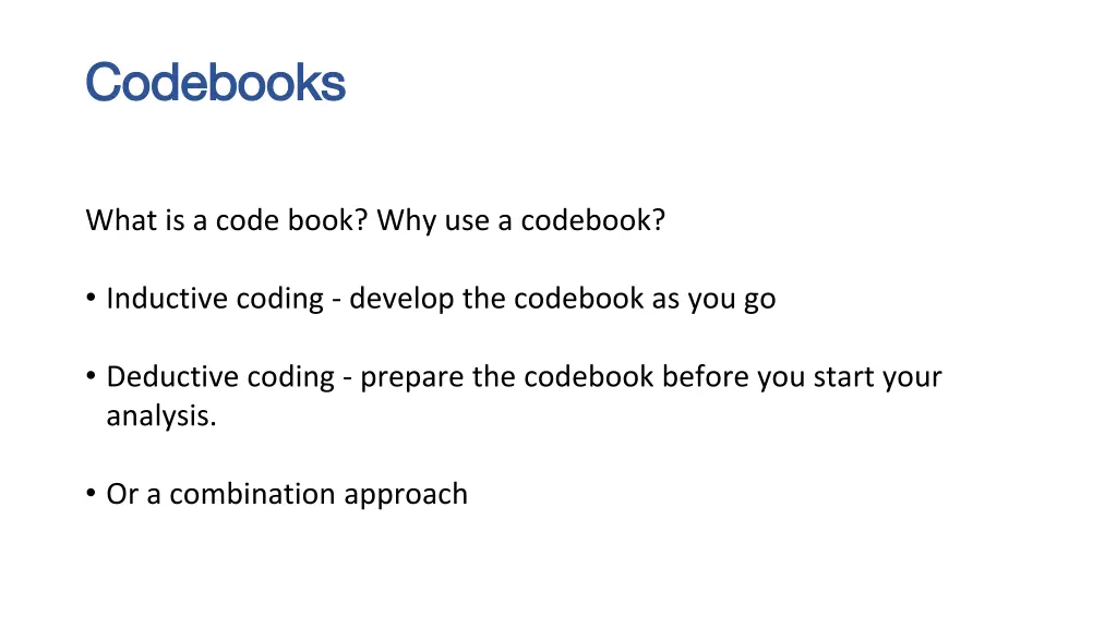 codebooks codebooks