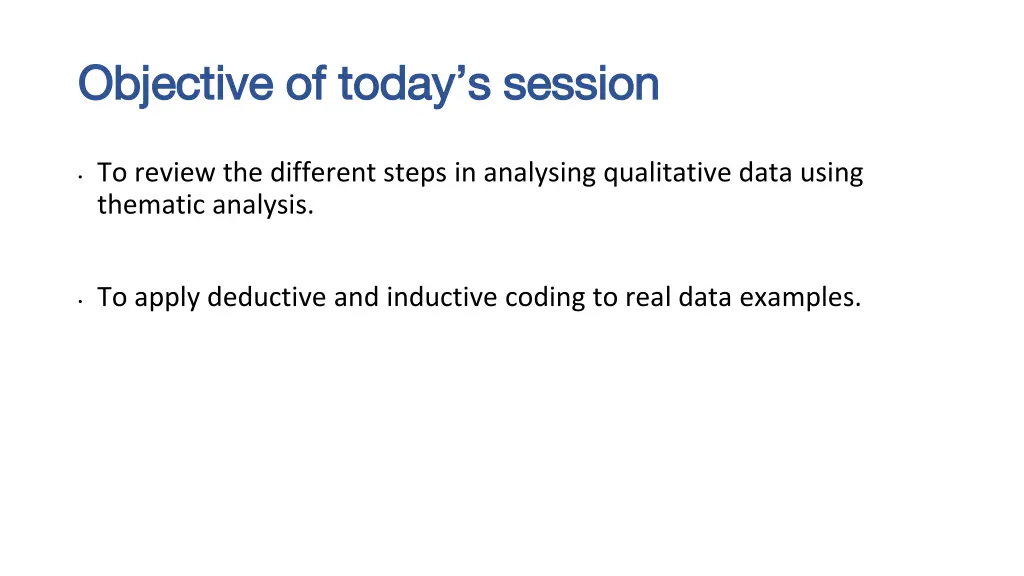 objective of today s session objective of today