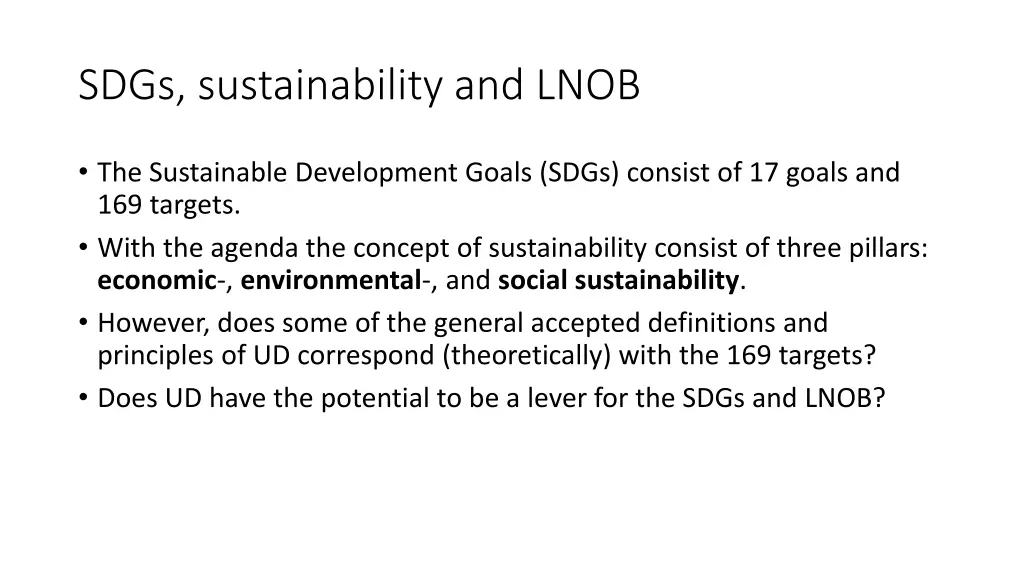 sdgs sustainability and lnob