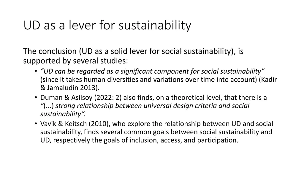ud as a lever for sustainability