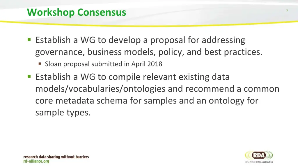 workshop consensus