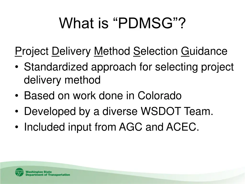 what is pdmsg 1