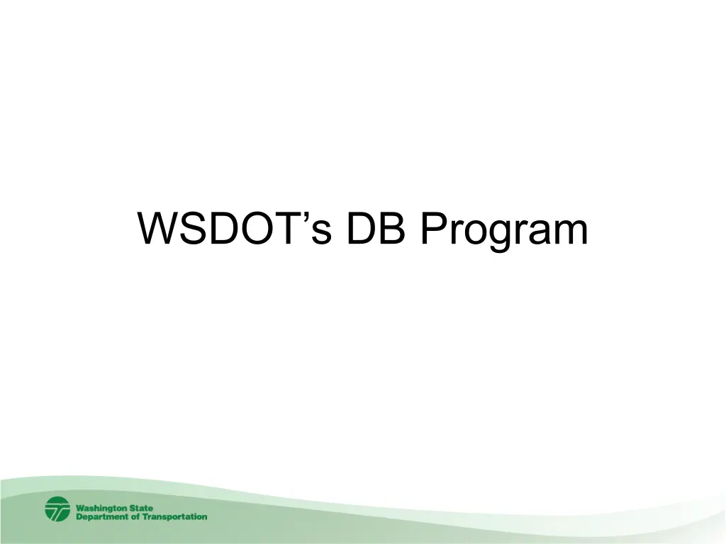 wsdot s db program