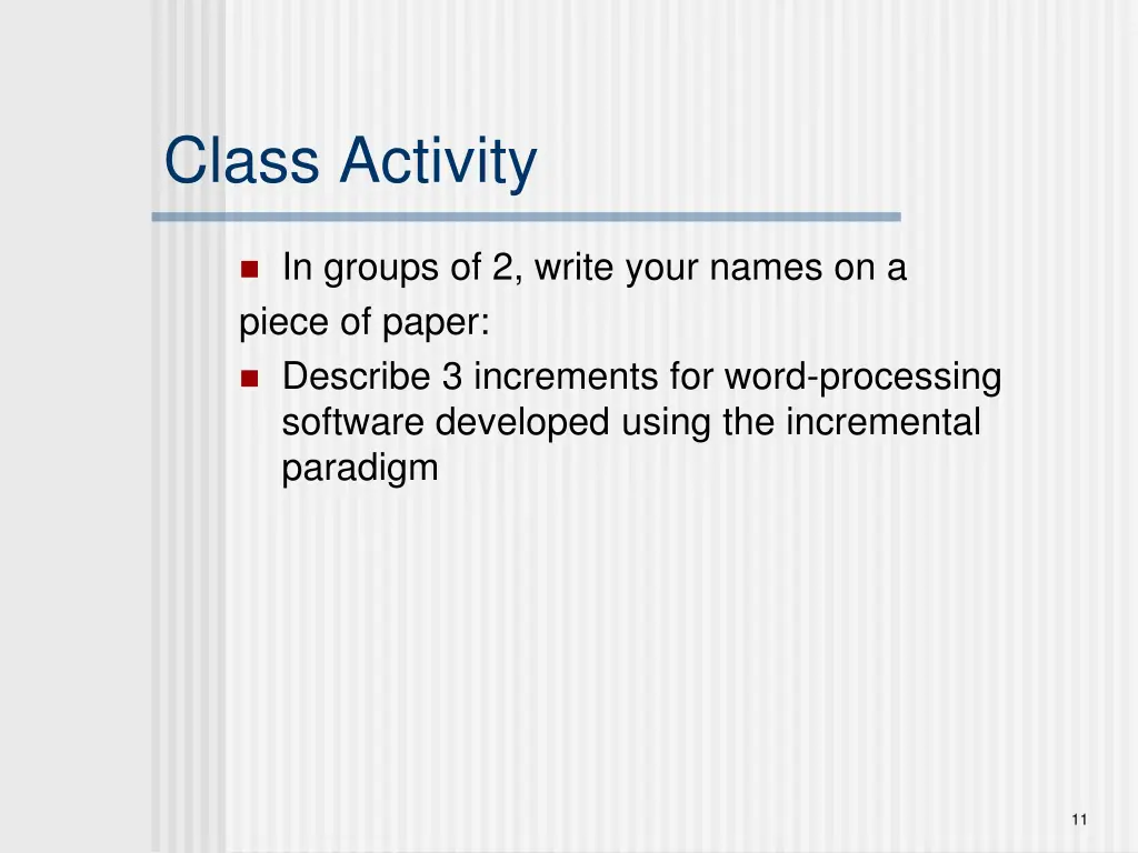 class activity