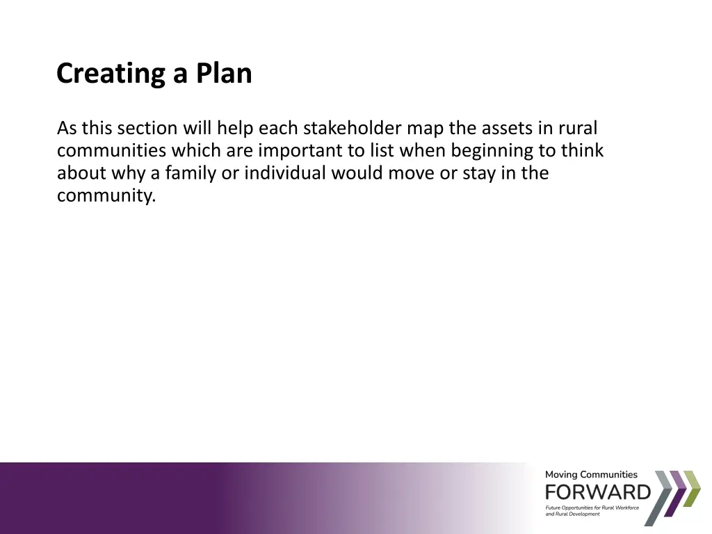 creating a plan