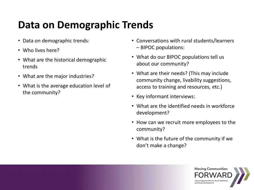 data on demographic trends