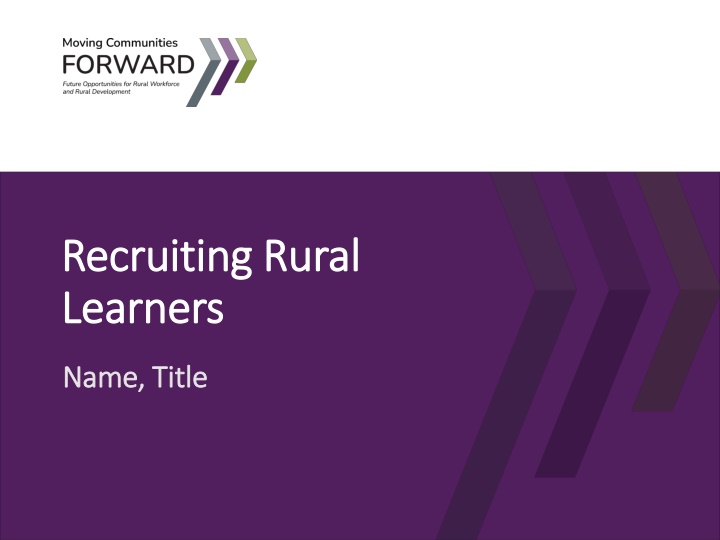recruiting rural recruiting rural learners