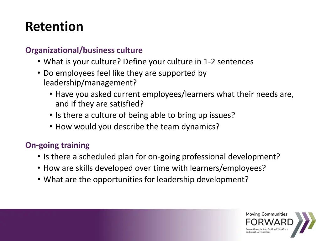 retention