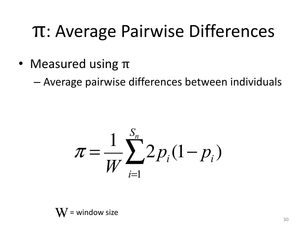 average pairwise differences 2