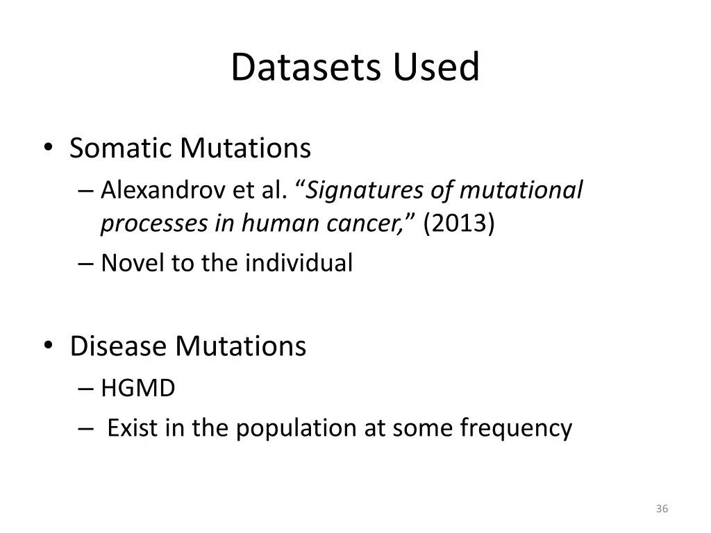 datasets used