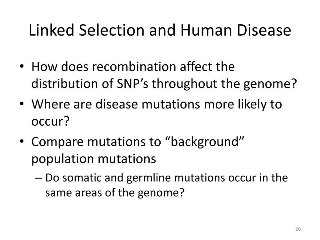 linked selection and human disease