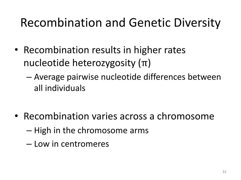 recombination and genetic diversity 1