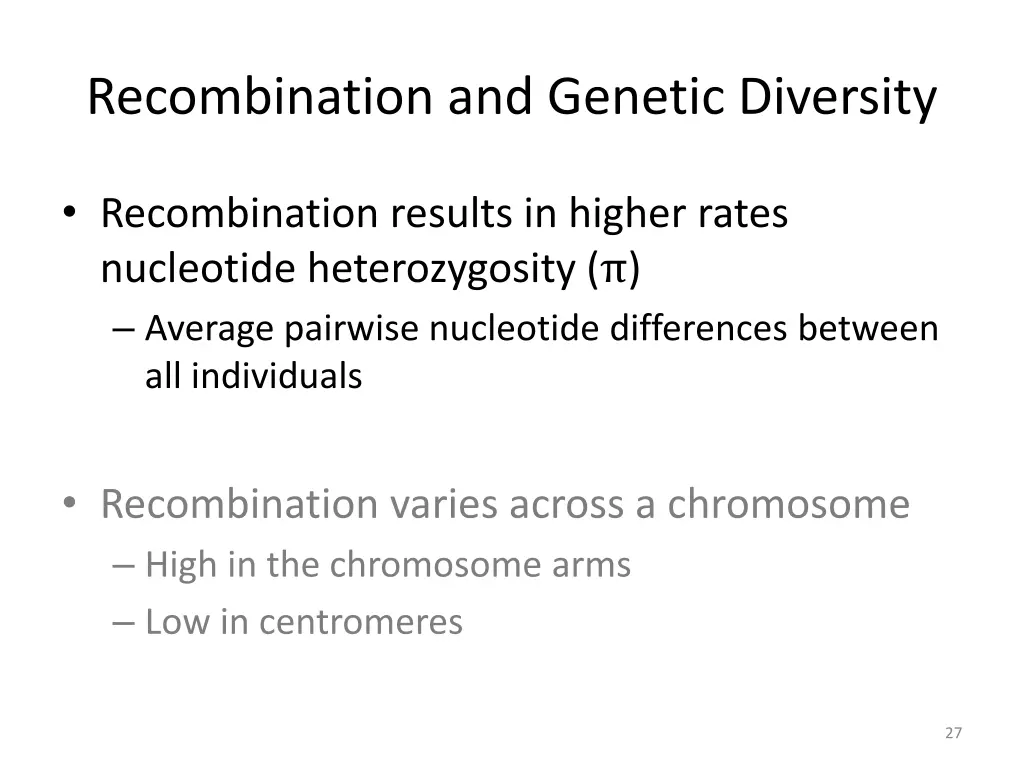 recombination and genetic diversity