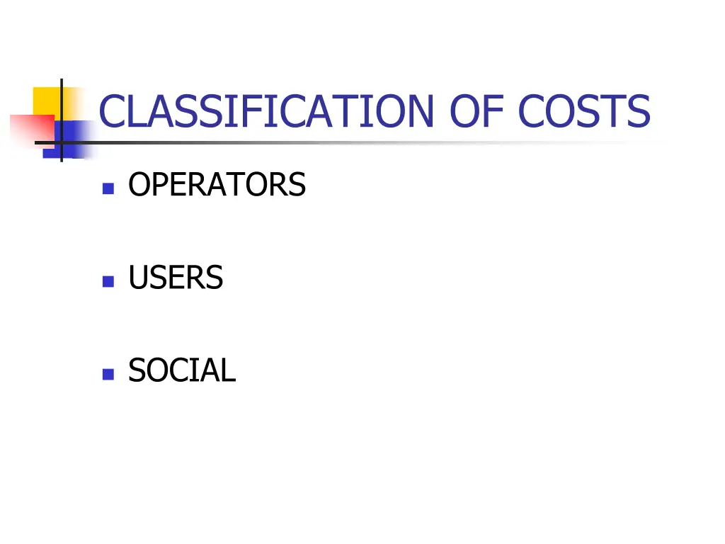 classification of costs