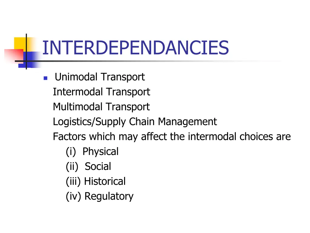 interdependancies