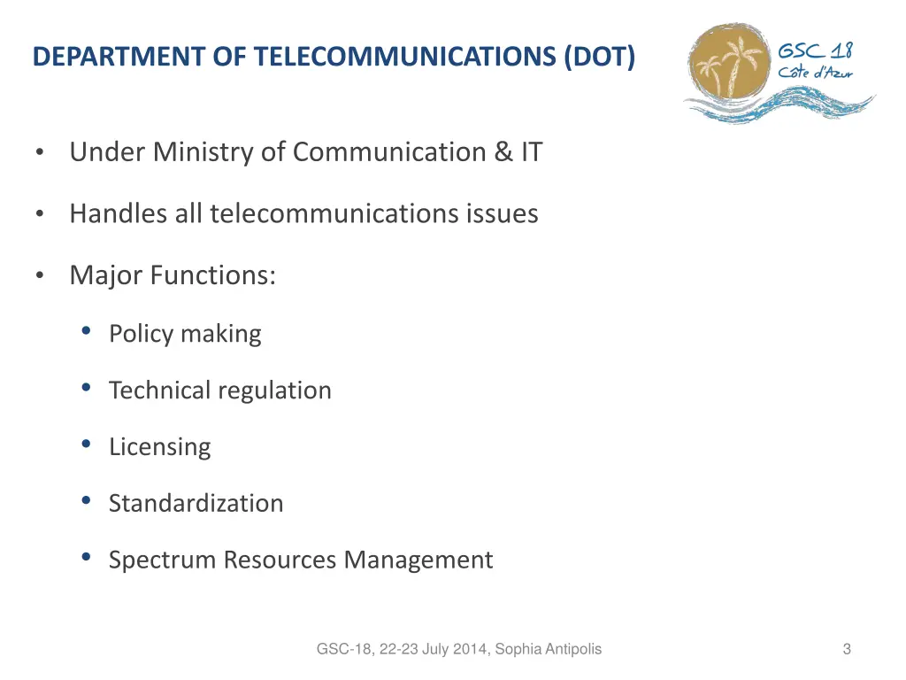 department of telecommunications dot