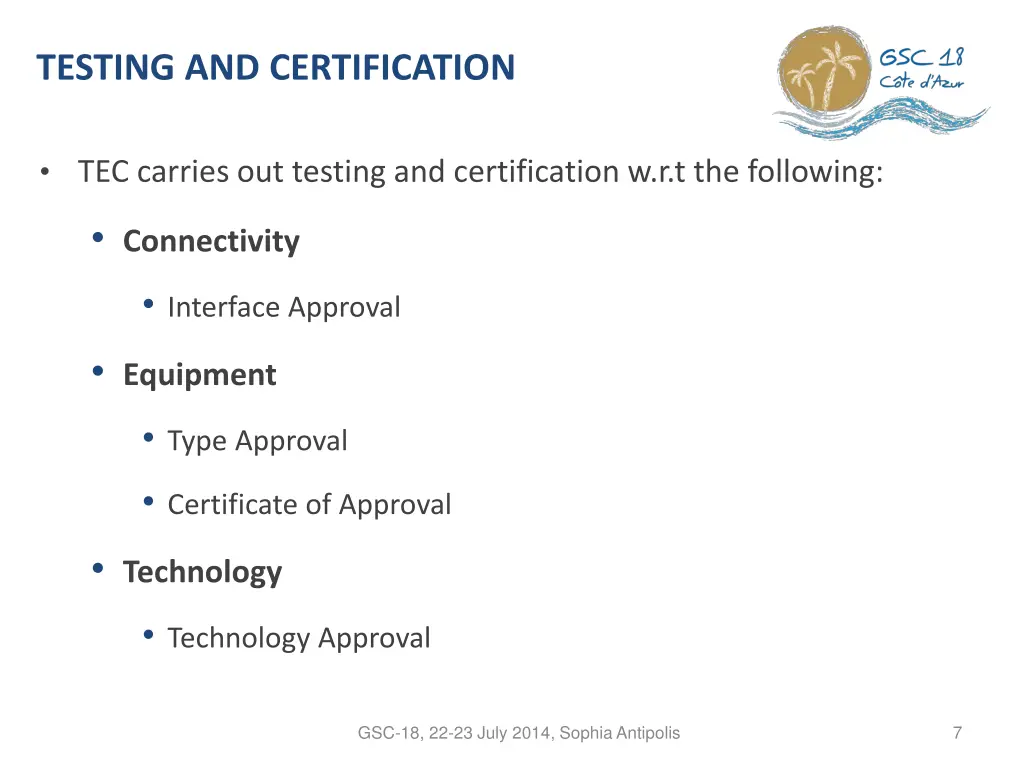 testing and certification