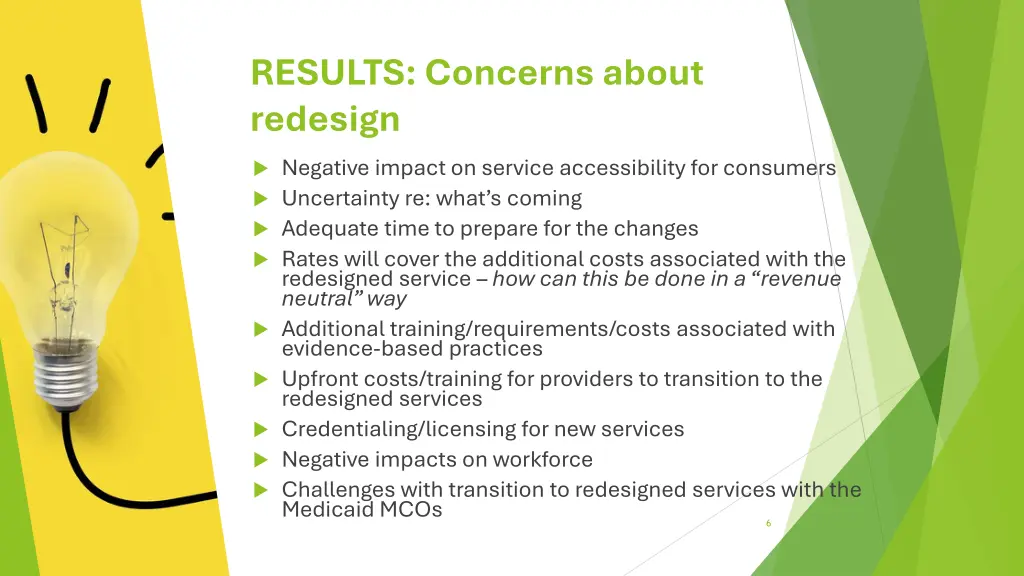results concerns about redesign