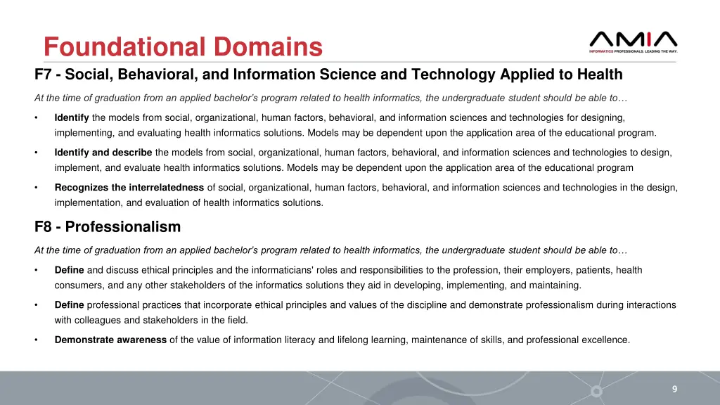 foundational domains f7 social behavioral