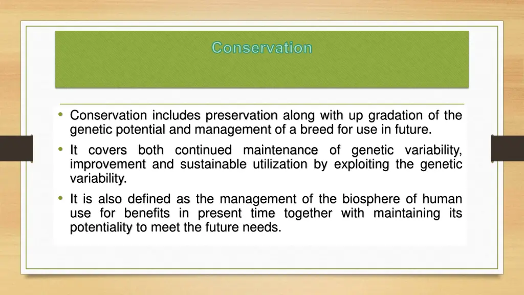 conservation