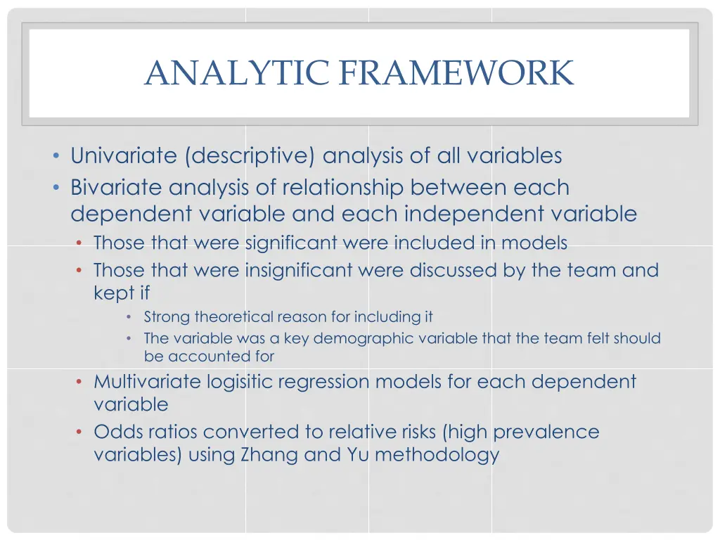 analytic framework
