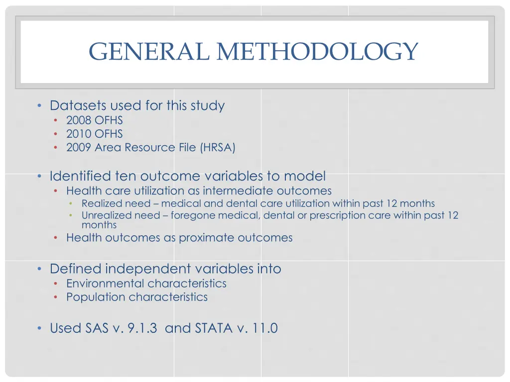 general methodology