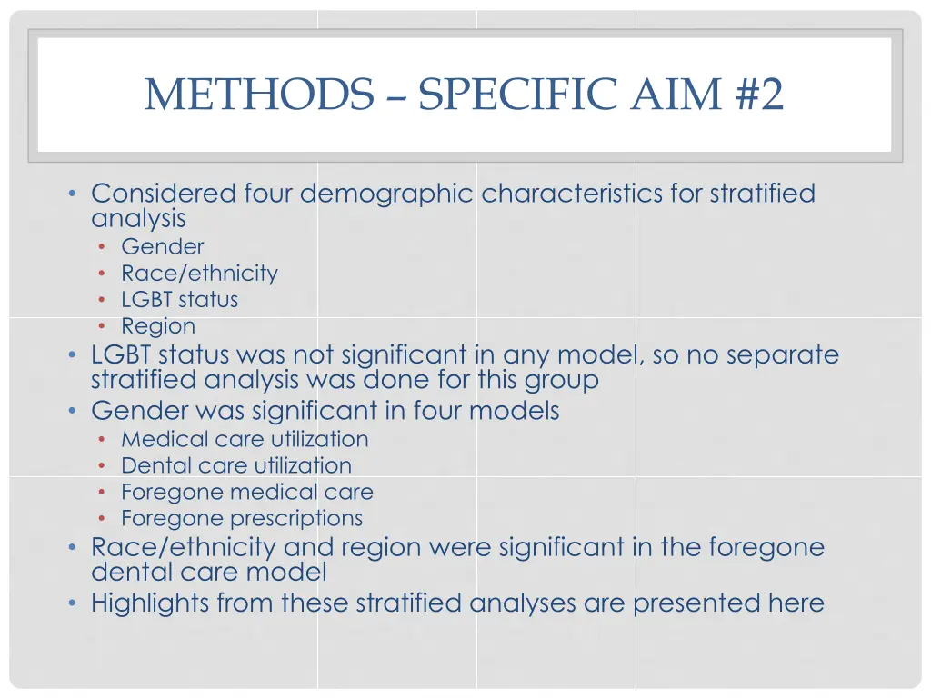 methods specific aim 2