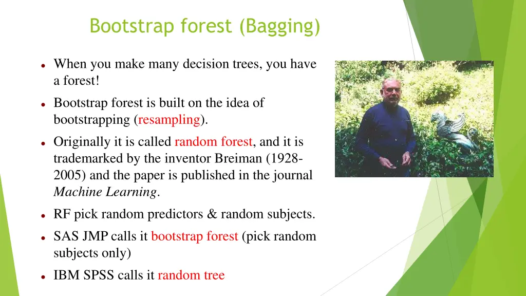 bootstrap forest bagging
