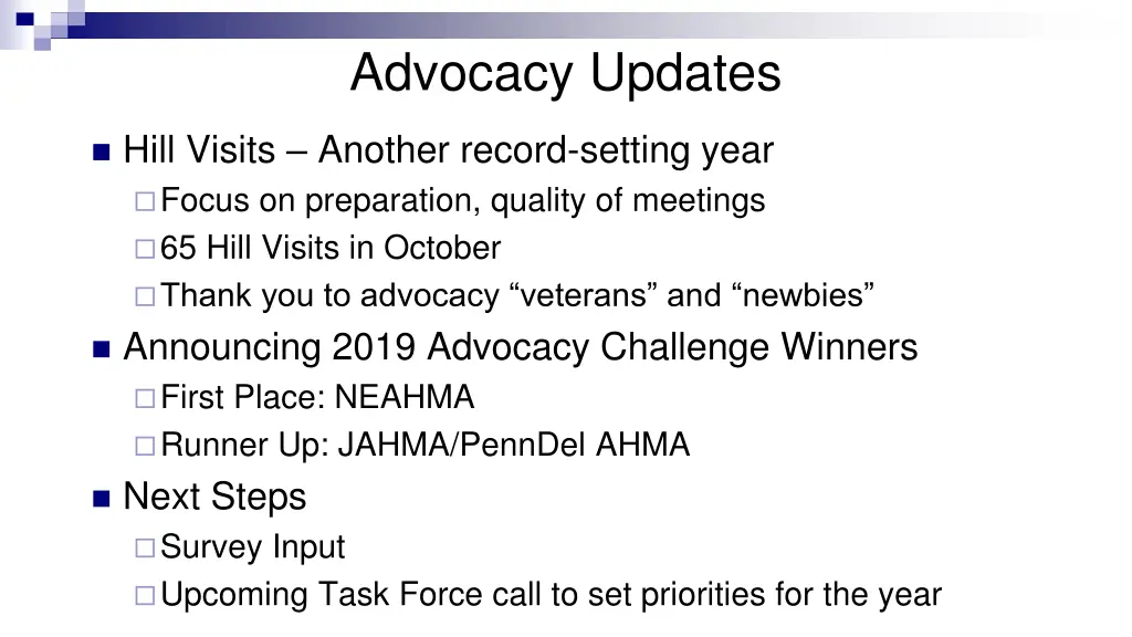 advocacy updates