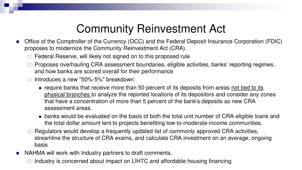 community reinvestment act office