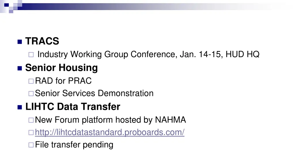 tracs industry working group conference