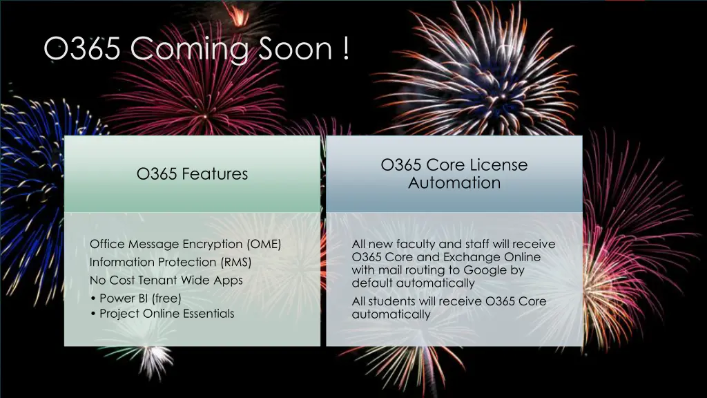 o365 coming soon