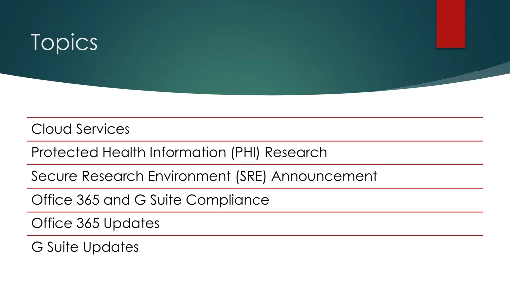 topics