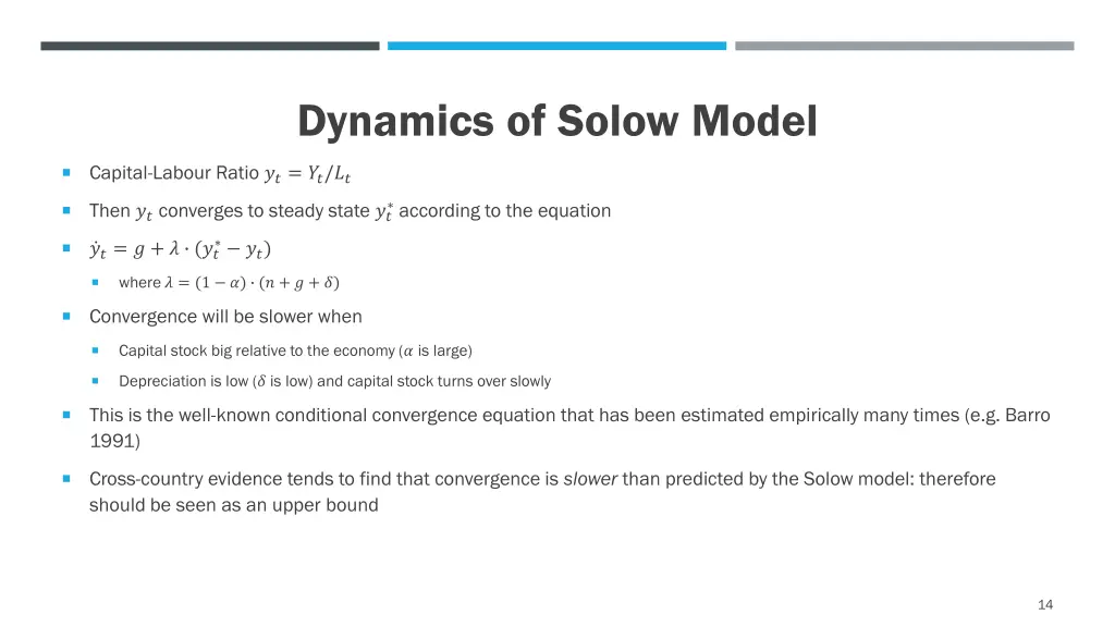 dynamics of solow model