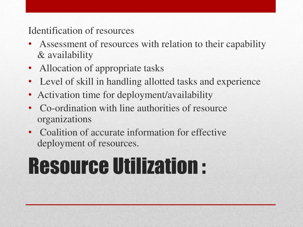 identification of resources assessment