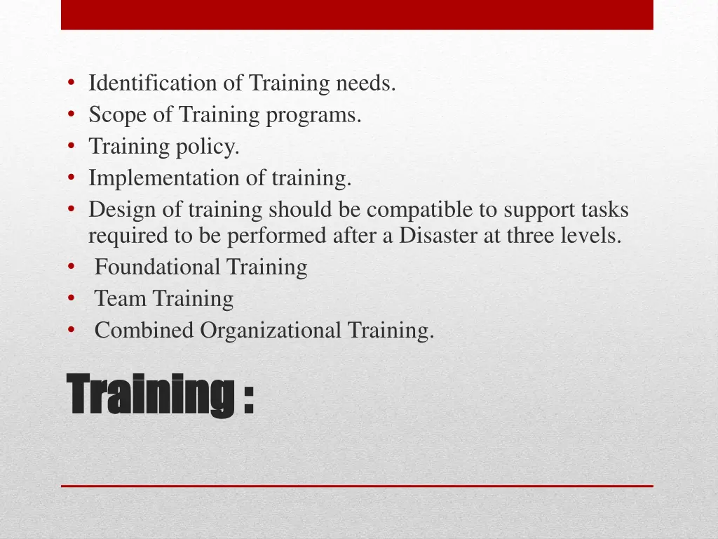 identification of training needs scope
