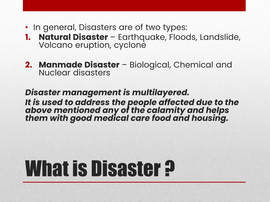 in general disasters are of two types 1 natural