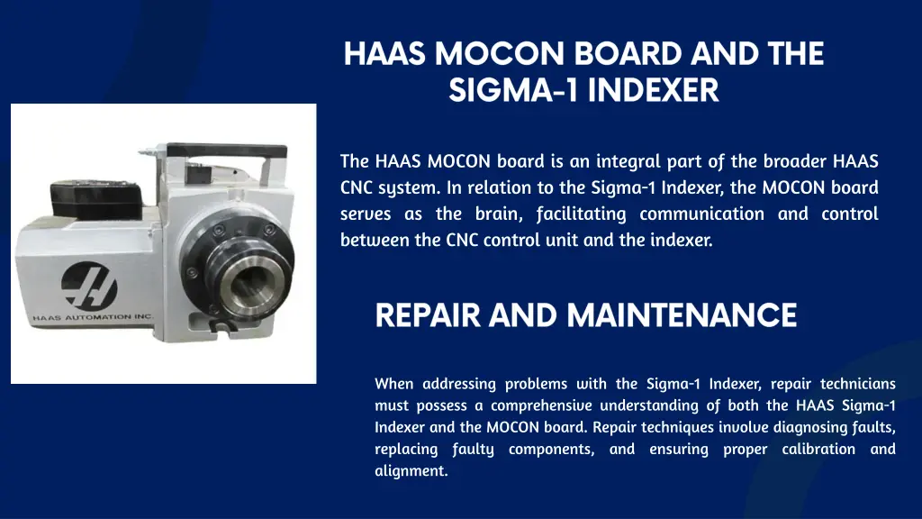 the haas mocon board is an integral part