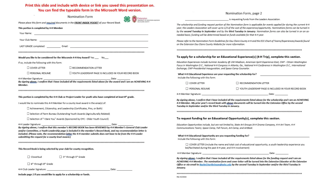 print this slide and include with device or link