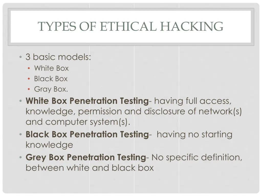 types of ethical hacking