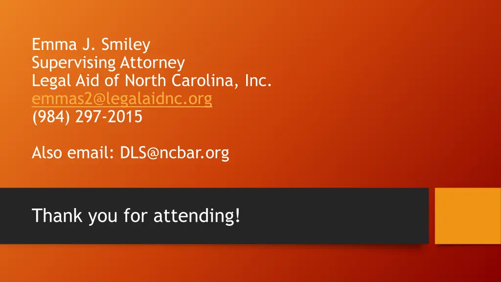 emma j smiley supervising attorney legal