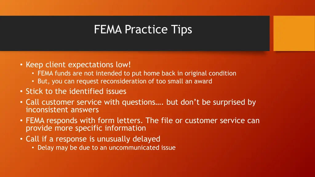 fema practice tips