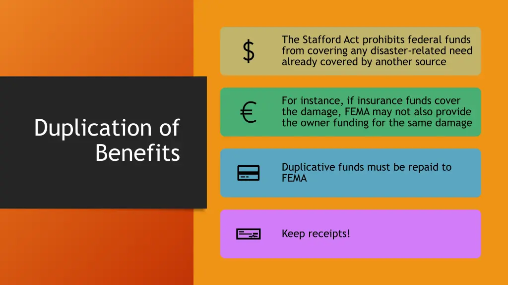 the stafford act prohibits federal funds from